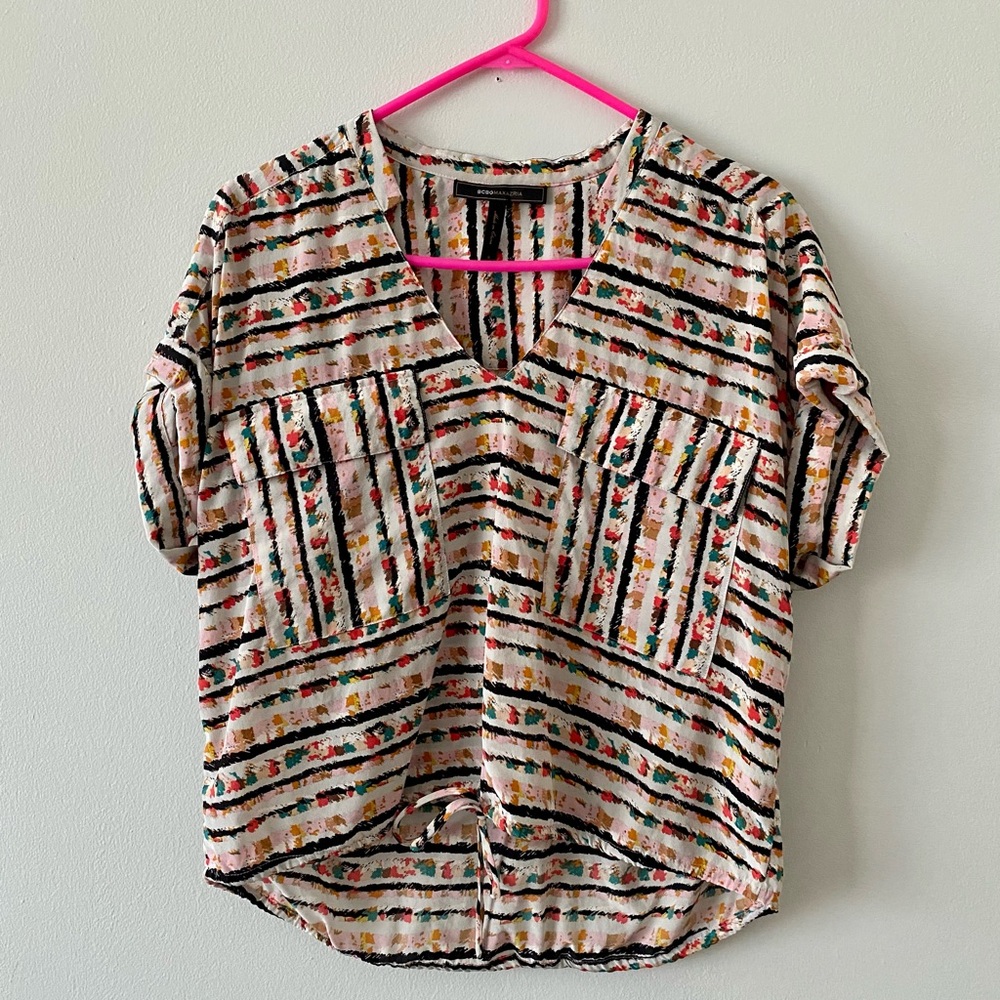 Multi color short sleeve top